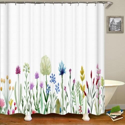Flowers Pattern Shower Curtains Bath Curtain Waterproof Bathroom 3d Print Decor With Hooks Washable Fabric 180*180 Bath Screen