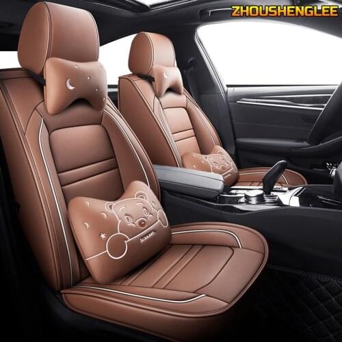 ZHOUSHENGLEE Leather car seat cover for Mercedes Benz all models c200 w212 A180 B200 c300 E class GLA GLE S500 GLK CLA