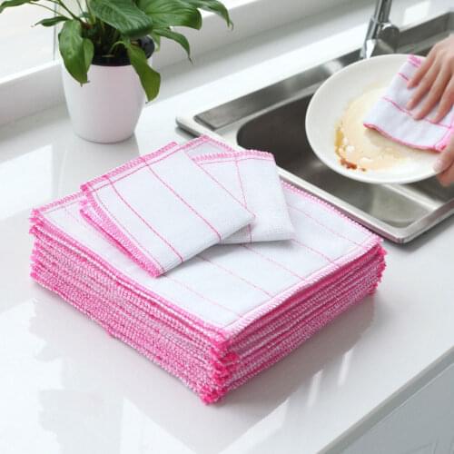 1/5pcs Microfiber Anti-grease Wiping Rags Kitchen Dish ClothSuper Absorbent Oil Household Cleaning Wiping Towel Kitchen Gadgets