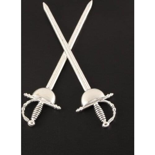 10pcs Silver Color Sword Charms Weapon Pendant For DIY Handmade Mens Gift Jewelry Making Accessorie