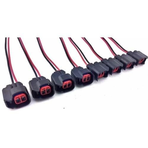 2/4/8/20/50/100pcs/lot 2 Pin/Way EV6 EV14 FUEL INJECTOR PIGTAILS CONNECTORS FOR DODGE D15 FORD 5.0L CHEVY 5.7L LS2 LS3 Mazda 6