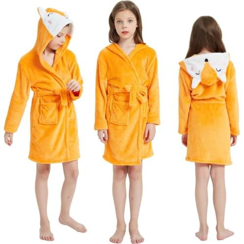 2020 Kids Unicorn Bath Robes Winter Childrens Bathrobe Kigurumi Animal Flannel Sleepwear For Big Boys Girls Pyjamas Nightgown