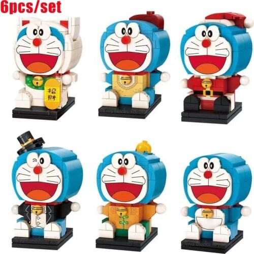 2021 new jingle cat anime doraemon angel big doll building block toy movie model building block girl boy toy gift