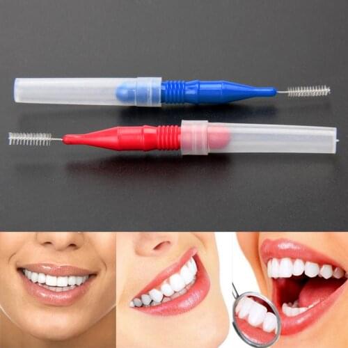 30PCS Tooth Flossing Head Hygiene Dental Plastic Interdental Brush Toothpick Tooth Flossing Head Soft Interdental Brush