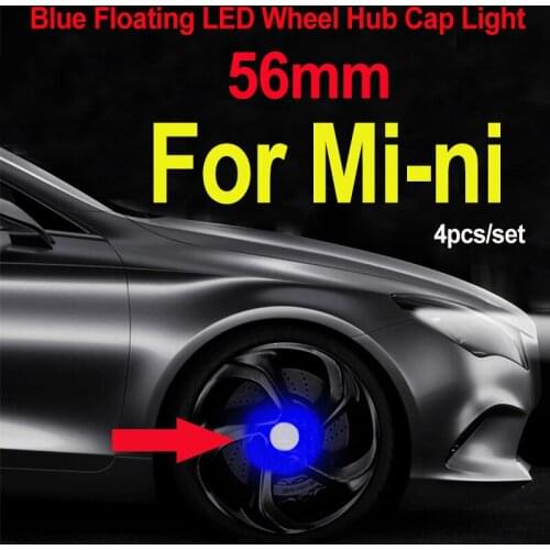4pcs 56mm Car Accessories Car Wheel Rim Center Caps Led Light Floating Illumination for R50 R52 R55 R56 R57 R58 R59 R60 R61 F55