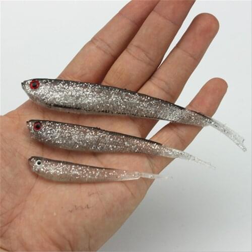 5pcs/lot Jig Head Soft Lure Artificial Wobbler Bait Swimbait For Bass Minnow Rubber Fishing Bait Trout Crankbait Accessories