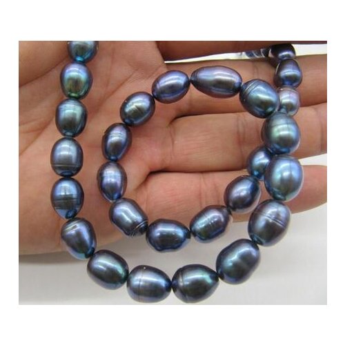 9-11MM NATURAL TAHITIAN BLACK PEARL NECKLACE 18"