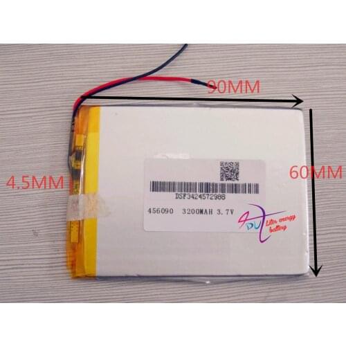 Best battery brand Size 456090 3.7V 3200mah tablet battery With Protection Board For Tablet V3000HD MP4 GPS Free