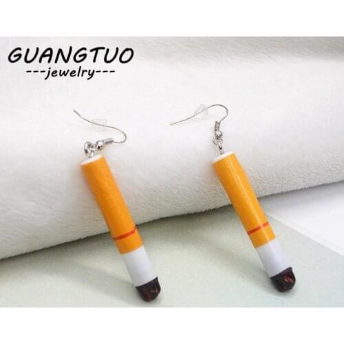 Harajuku Acrylic Drop Earrings Funny Personality Lifelike Creative Cigarette Butts Female Brincos Womens Jewelry Gift EB170