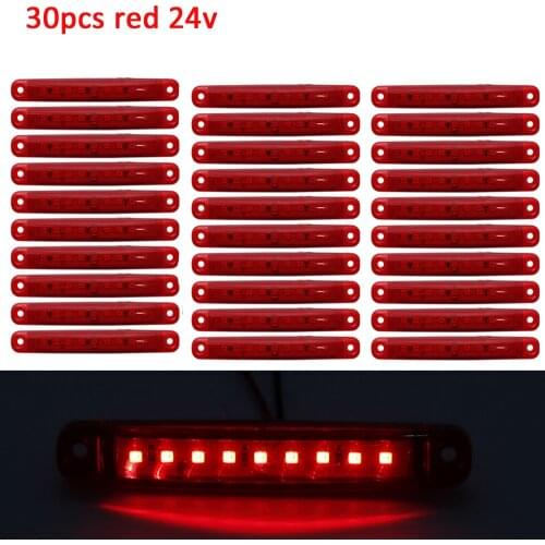 30pcs 24v red Bus/Truck/Trailer/Truck LED Lights Side Marker Light Waterproof LED Light Tail indicator Parking light