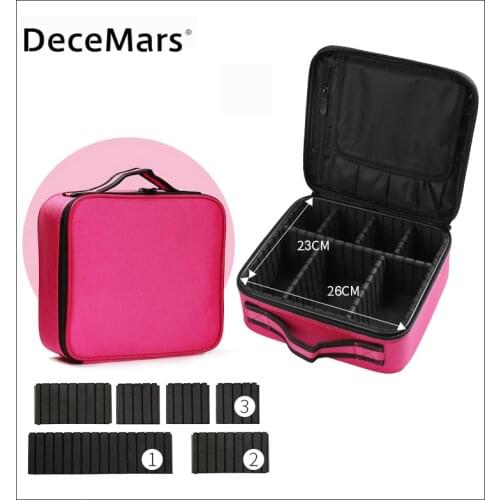 DeceMars Portable Eyelash Storage Box Eyelash Extension Tools Bag Cosmetic Case Blue
