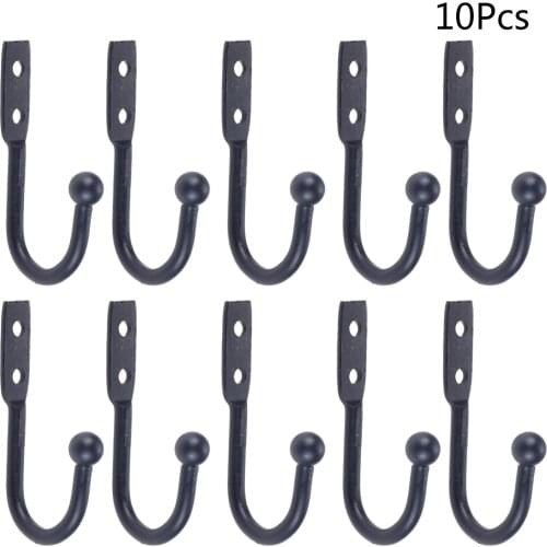 DRELD 10pcs Wall Door Bath Single Prong Coat Hook Hanger Furniture Kitchen Pot Hanger Hooks Handbag Bag Hanger Hooks 50*23mm