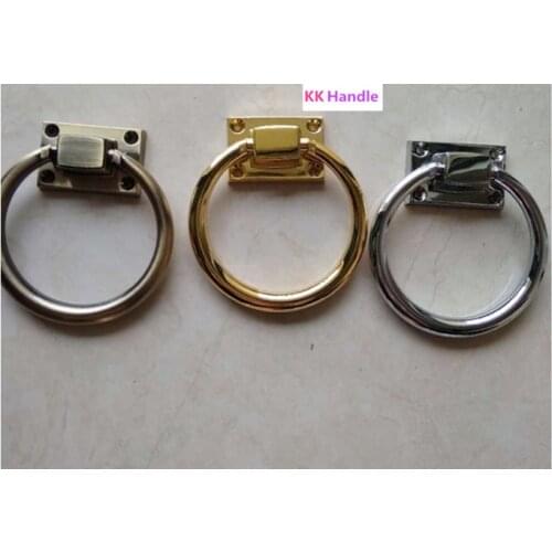Door Handle Door Pull Ring Knob Shiny Silver Drop Pull Ring Wooden Door Knocker Chair Pulls Handle 111x56x38MM
