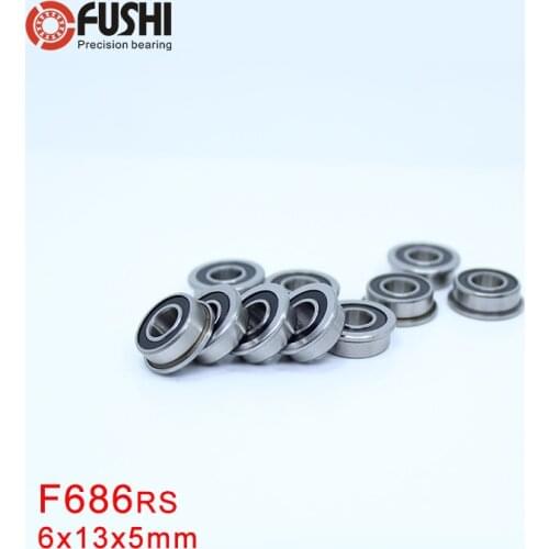 F686-2RS Bearing 6x13x5mm ( 10 PCS ) ABEC-1 Miniature Flanged F686RS Ball Bearings RF-1360DD