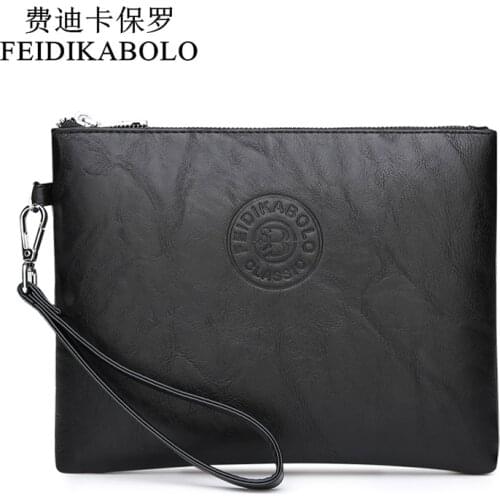 FEIDIKABOLO Men Wallets Long Zipper Coin Purse For Men Clutch Wallet Men Handy Bag Male Vintage Large Wallet Carteira Masculina