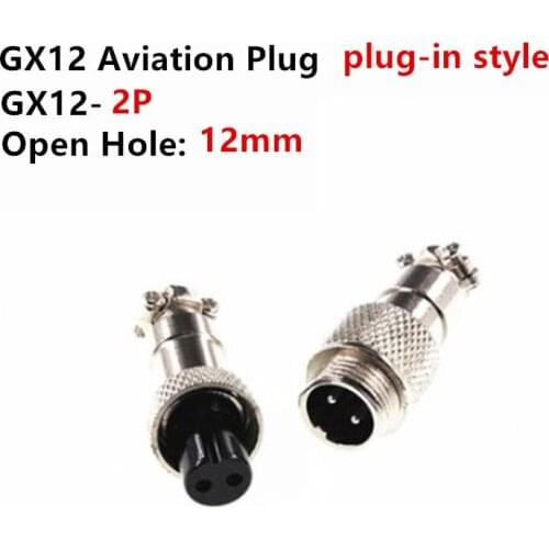 GX12 female and male Aviation Plugs Sockets Connector 2/3/4/5/6 PIN Open Hole 12MM Butt Type Aviation Connectors