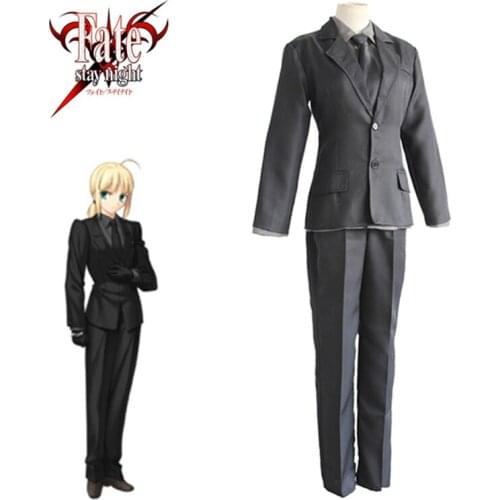 Saber Black Suit Cosplay Fate Stay Night Fate Zero Costume Japanese Anime Tohsaka Rin Cosplay Holy Grail War Costume