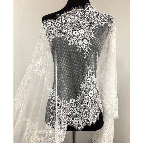 European style white flowers eyelashes lace lace DIY clothing tulle fabric wedding veil skirt net gauze fabric