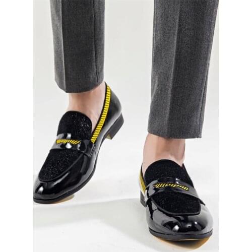 Genuine Leather Loafers Men Prom Casual Shoes Luxury Wedding Evening Party Slip On Gold Bottom Formal Dress Plus Size 13.5