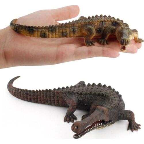 Simulation Animal Model Figure Girls Boys Children Toys Solid Black Emperor Crocodile Car Ornaments Kids Learning Education Gift