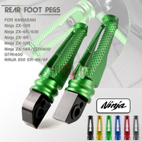 Motorcycle CNC Aluminum Rear Passenger Footrests Foot Rests Foot Pegs For KAWASAKI NINJA GTR1400 GTR 1400