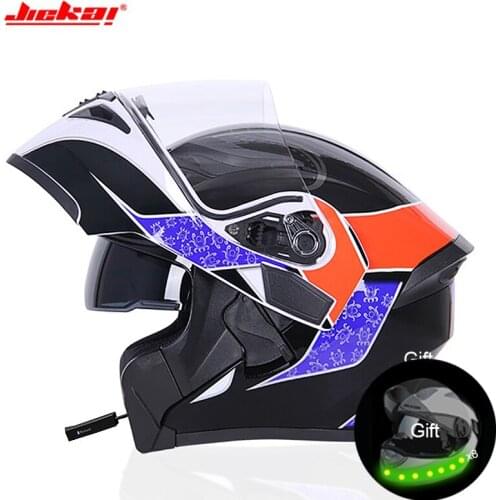 Motorcycle Helmet Bluetooth-compatible Double Visor Flip Up Helmet Racing 4 Seasons Headgear Casque Casco Dot Helmet Capacete