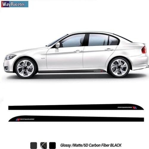 2 Pcs Side Stripes Skirt Sticker M Performance Decal For BMW 3 Series E90 E91 E92 E93 F30 F31 G20 G21 M3 F80 F34 Accessories