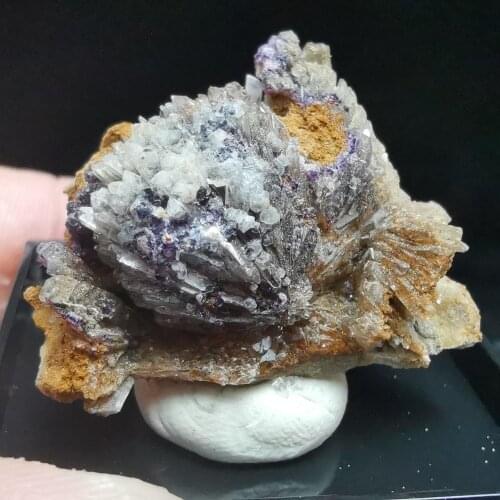 Natural high quality aluminum fluoride anhydrite and Fluorite Crystal crystal healing energy stone decorative QUARTZ GEM (box)