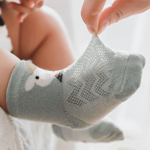 5Pairs/lot 0-5Y Infant Baby Socks for Girls Boys Cotton Mesh Beathable Cute Newborn Kids Toddler Socks Baby Clothes Accessories