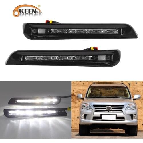 OKEEN 2pcs Car LED Daytime Running Light for Lexus LX570 2011 Day Light White Fog Lamp Waterproof 12V DRL