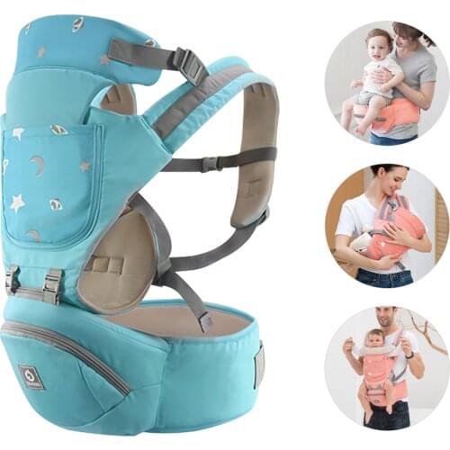 3-in-1 Baby Carrier with Hip Seat Lumbar Support Waist Stool for 0-36 Months Newborn Toddlers Ergonomic Design with Waist Bag
