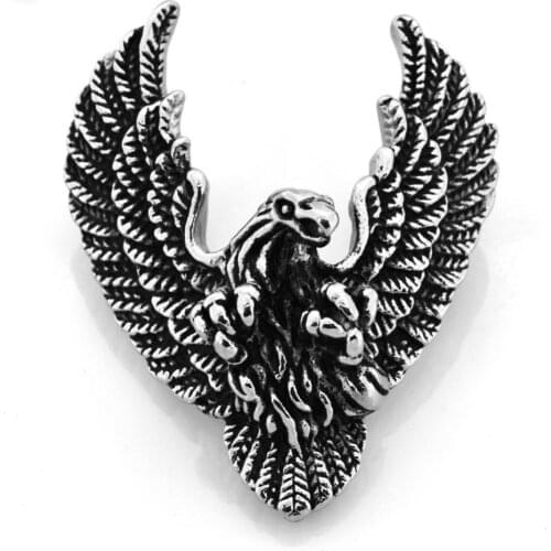 Fanssteel Stainless steel jewelry masonic opening Wings Eagle Pendant FSP04W07