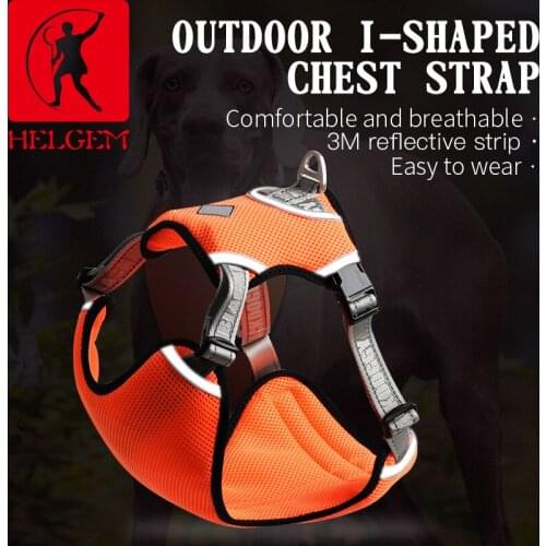HELGEM Professional Pet Reflective Harness Vest Harness Outdoor Chest Harness Explosion-proof Chest For Small Medium Dog