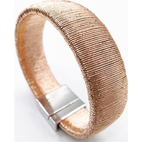 Luxurious Newest Shinning Trendy Girl Fashion Cuff Bangle Leather Women Bracelets Female Wedding Jewelry Magnet bracelets