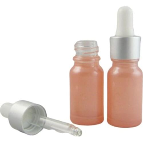 30pcs 10ml Pink Glass Drop Bottle Cute Dropper Pipette Bottle Vials 10cc Cosmetic Essential Oil Refillable Bottle Makeup Tool