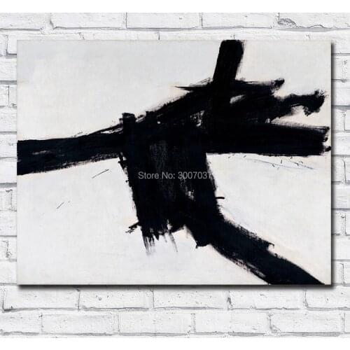 Hand painted Oil Painting Franz Kline Buttress 1956 Wall Art Canvas Oil Painting Pictures for Living Room and Bedroom No Frames