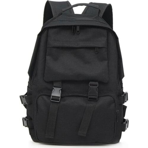 Backpacks Preppy Students Backpack Large Capacity Button Travel Bag Solid Simple Harajuku Chic Fashion Retro Unisex High Street