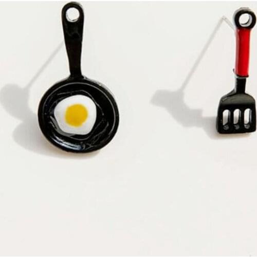 Earrings for women girls exaggerated fashion jewelry fun gift cute trend Dangler Eardrop Earring Omelette