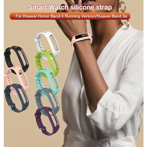 Replacement Silicone Waterproof Sweat-proof Strap Watch Band For Huawei Band 3e For Huawei Honor Band 4 Running Version