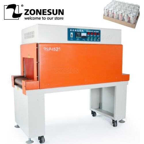 ZONESUN Jet Heat Shrink Film Wrapping Machine Packaging Cosmetics Book Food CD Cookie Card Packing Machine