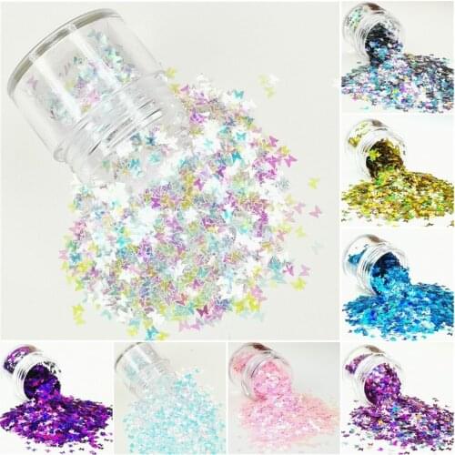 Ultrathin 3mm Butterfly Sequins Nail Glitter Paillettes Eo-Friendly PET Sequin Nails Art Sequin Set Manicure Material 8g