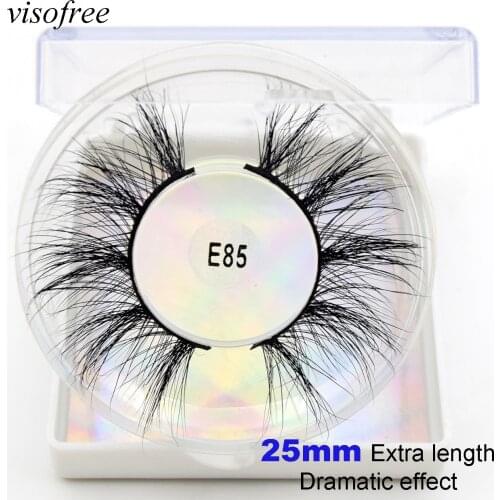 Visofree Mink False Eyelashes 25mm Lashes Mink Lashes Handcrafted Full Volume Dramatic Eyelashes Luxury 8D Mink Lashes E85
