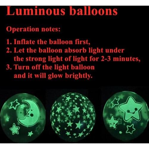Creative print Balloon Latex Luminous Transparent Balloons Lights Birthday Party Wedding Decor KTV Luminous ballon Halloween