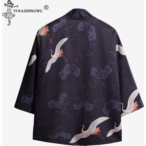 Yukata Women Kimonos Cardigan Men Japanese Kimono Traditional Unisex Harajuku Beach Loose Thin Shirt Blouses Coat Print Cotton