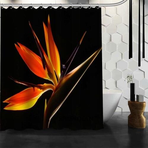 Custom Bird of Paradise Shower Curtains Polyester Bathroom Waterproof Bath Curtain Size 150X180cm165X200cm180X200cm