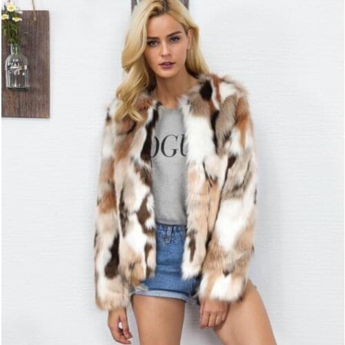 Faux mink leather jacket womens Personal color mixing fur leather coat women slim jackets jaqueta de couro fashion
