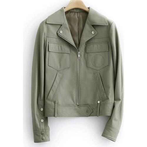 300% Real Sheepskin Coat Spring Autumn Jacket Women Genuine Leather Jackets for Women Bomber Jacket Chaqueta Mujer MY