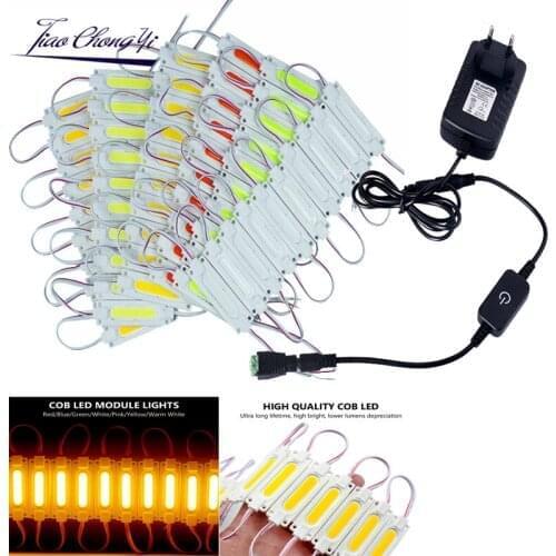 1.5W DC12V Superbright COB LED Module Light Lamp Injection ABS IP67 Waterproof with 12V 2A LED Power and touch switch Connector