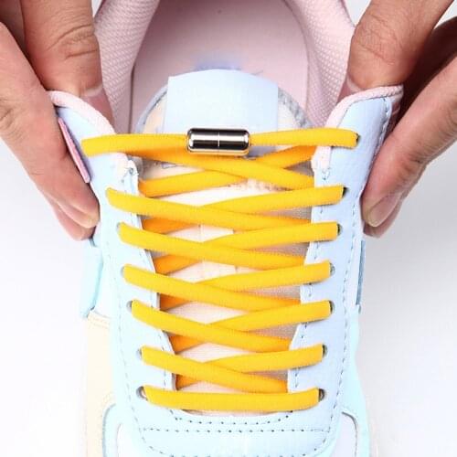 1Pair No tie Shoelaces Round Elastic Shoe Laces For Kids and Adult Sneakers Shoelace Quick Lazy Laces 12 Color Shoestrings