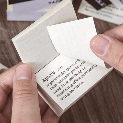 100 Sheets Portable Literary Learning Words Notes Vocabulary Dictionary Memo Pads